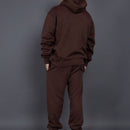 Men's Casual Loose Solid Color Hooded Sweatshirt Pants
