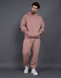 Men's Casual Loose Solid Color Hooded Sweatshirt Pants