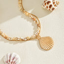 Simple Metal Shell Pendant Temperament Wild Design Conch Clavicle Chain