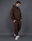 Men's Casual Loose Solid Color Hooded Sweatshirt Pants