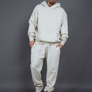 Men's Casual Loose Solid Color Hooded Sweatshirt Pants
